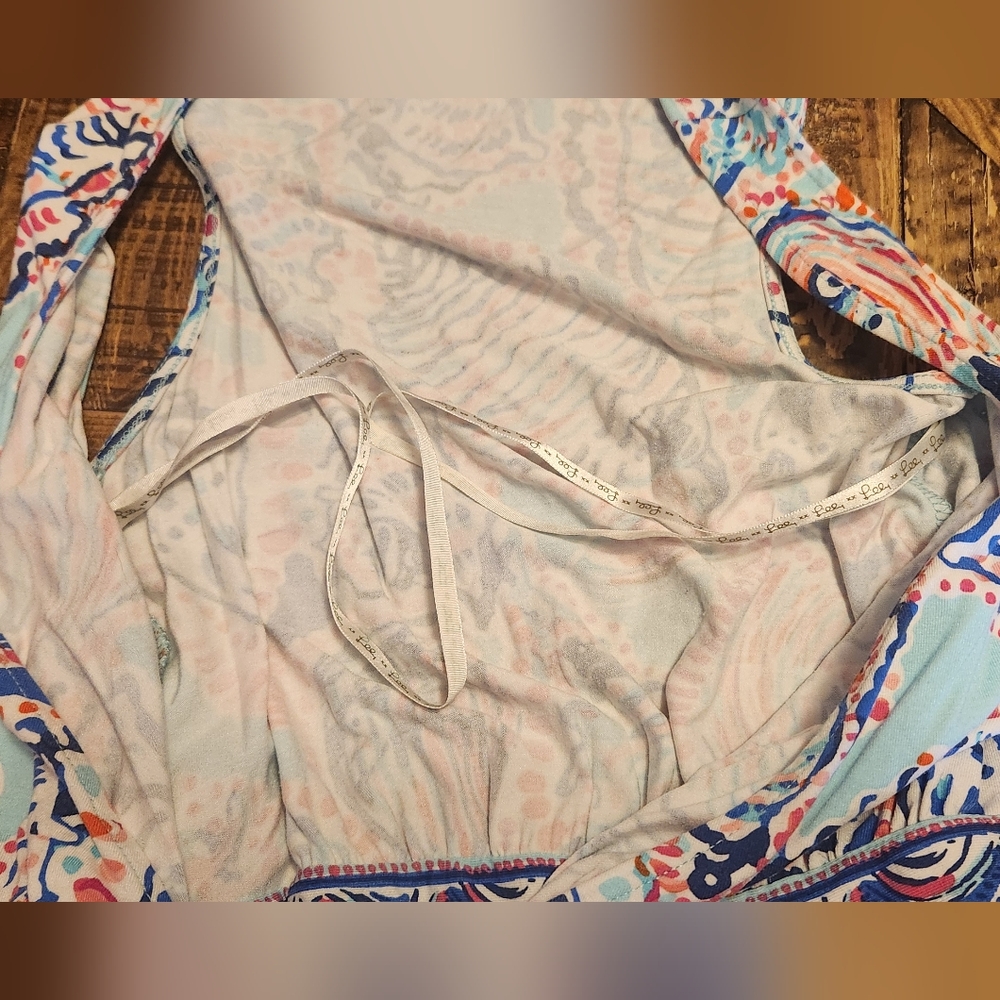 Lilly Pulitzer Belina Wrap Dress Shell Me About It Pink and Blue Size XXS - Picture 9 of 11